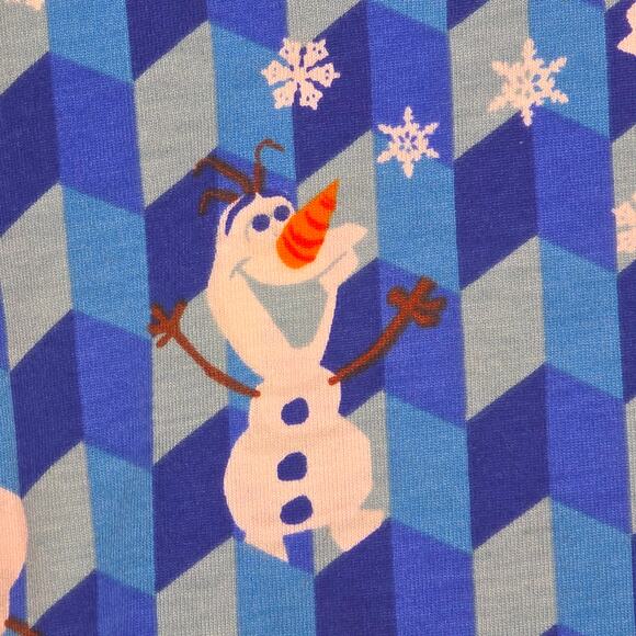 LuLaRoe Disney Frozen Perfect T Small Olaf Snowman Blue White Winter Holiday Top - Picture 2 of 9